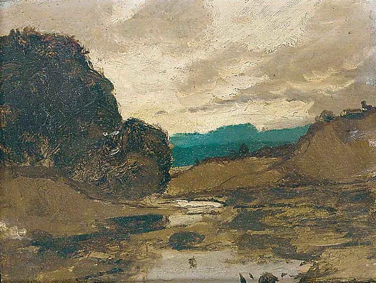 Karl Heffner Sunset over the river oil painting image